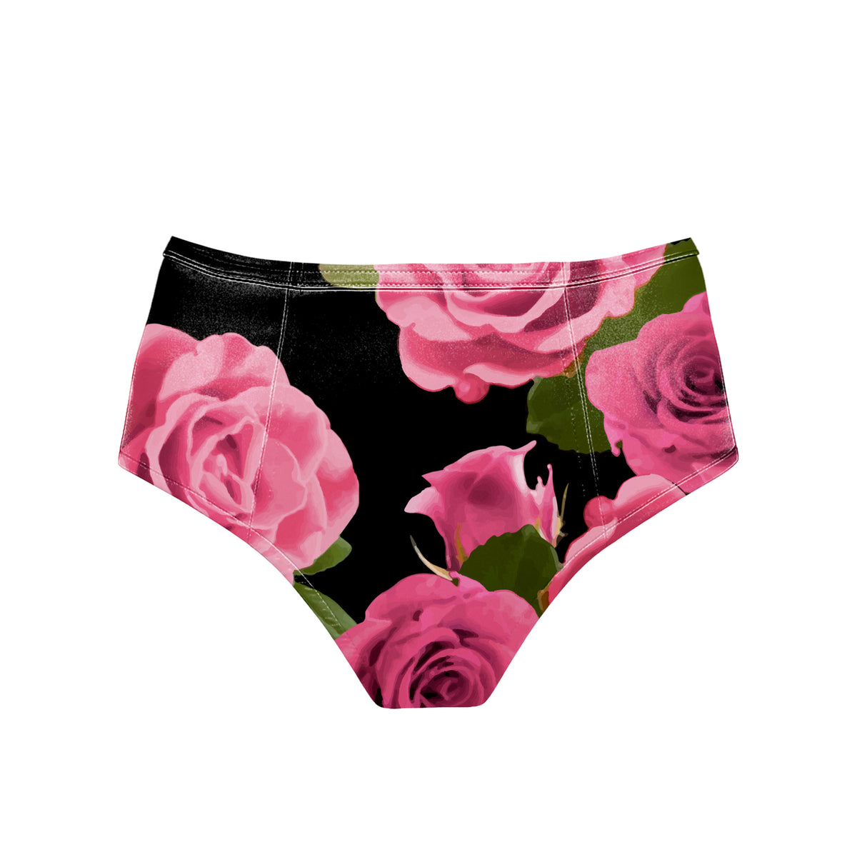 Bonjour Sleep Satin Highwaisted Panties: Pink Rose