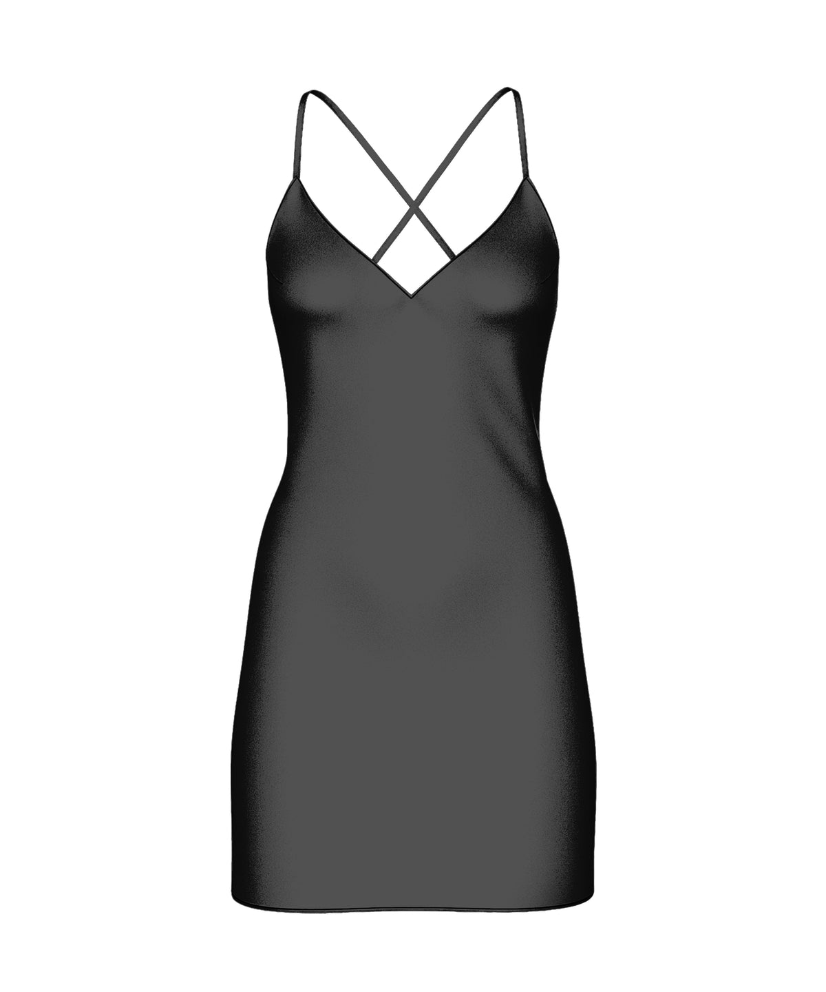 Bonjour Satin Sleep Dress: Black
