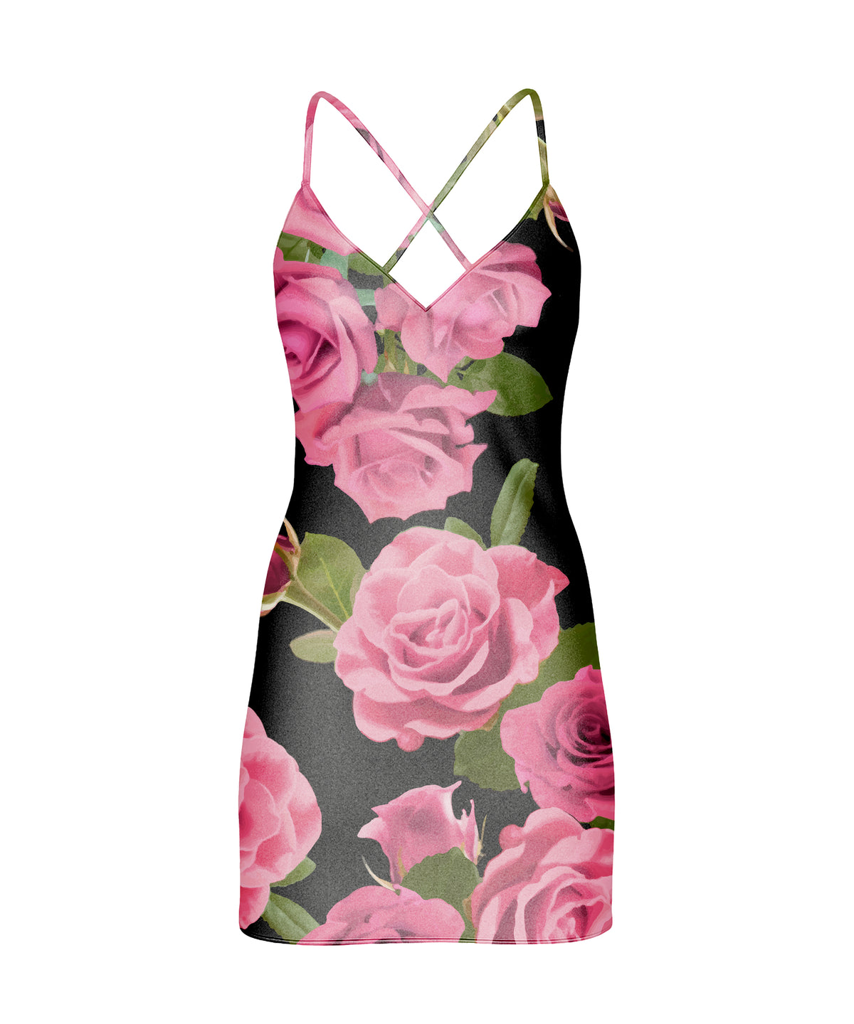 Bonjour Satin Sleep Dress: Pink Rose
