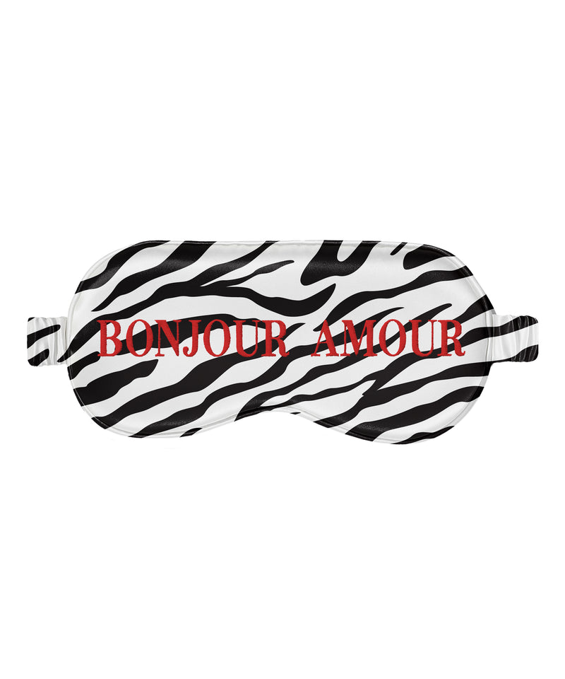 Bonjour Sleep Mask: Black & White Zebra Print