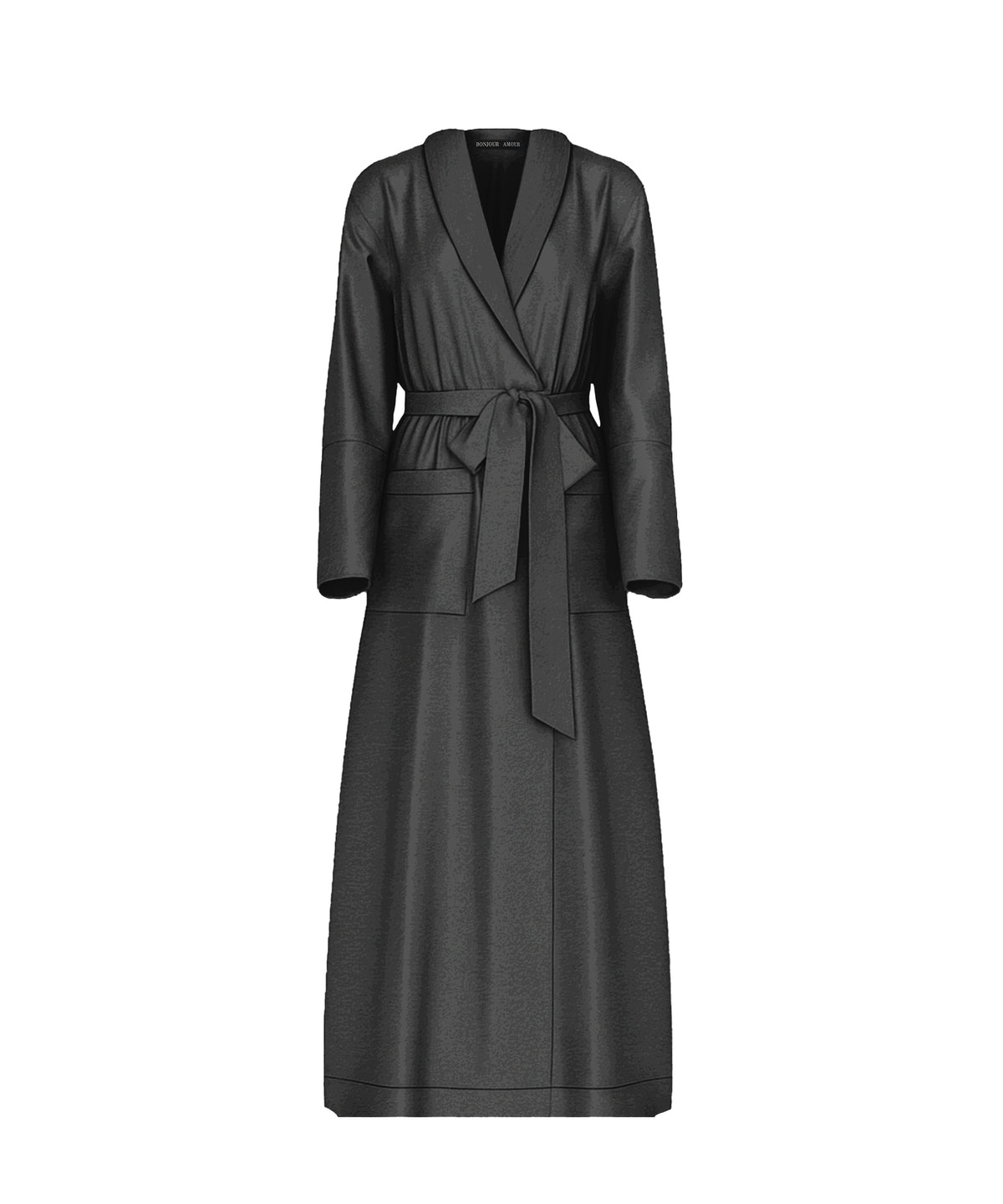 Bonjour Satin Sleep Robe: Black