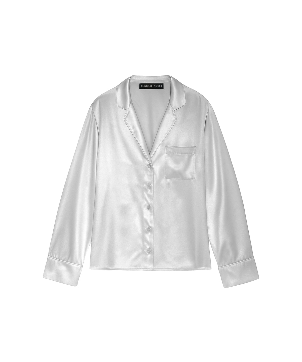 Bonjour Oversized Sleep Shirt: Silver