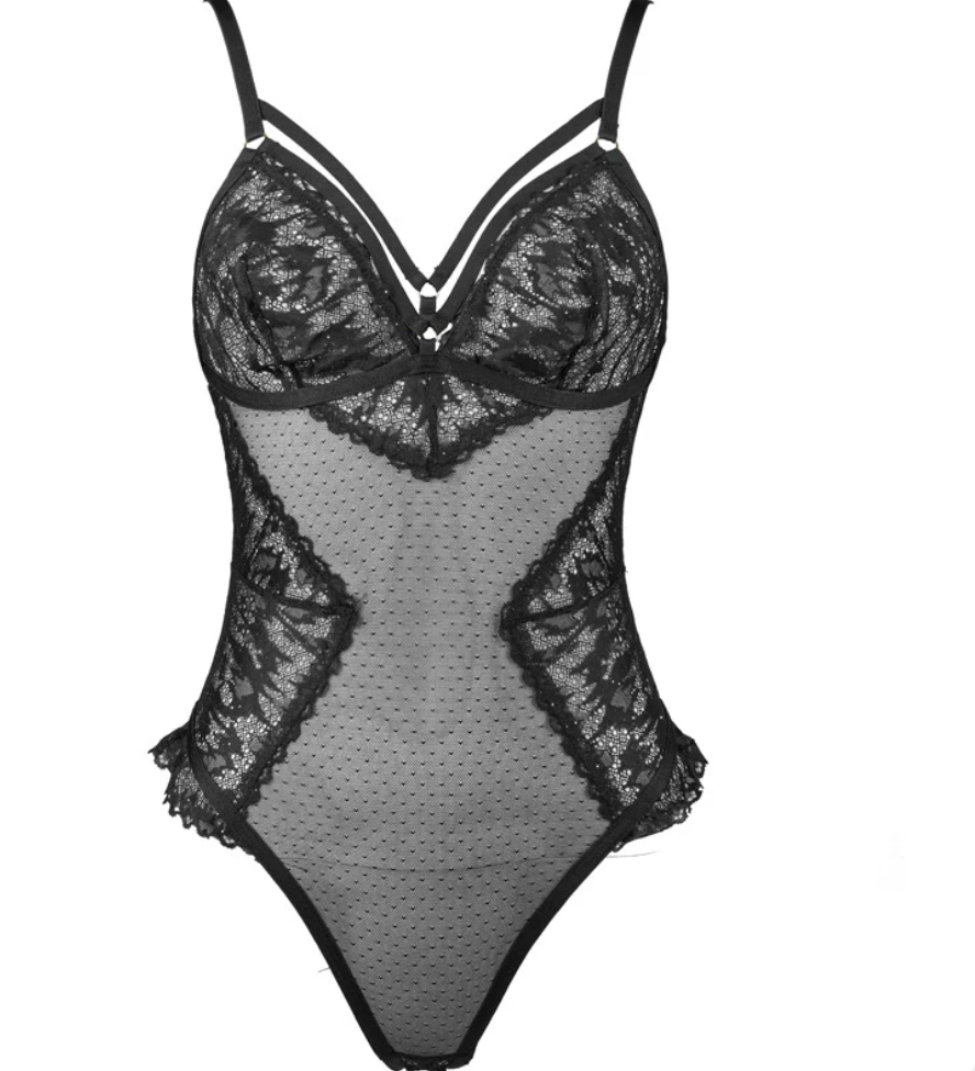 Bonjour Lace & Sheer Teddy