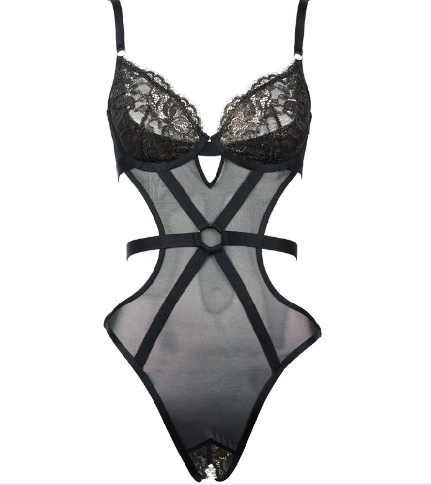 Bonjour Sheer Criss Cross Teddy Once Piece