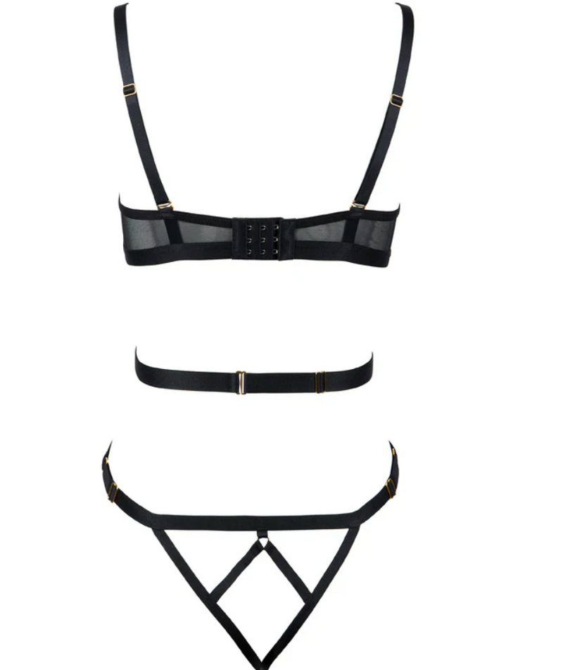 Bonjour Sheer Criss Cross Teddy Once Piece