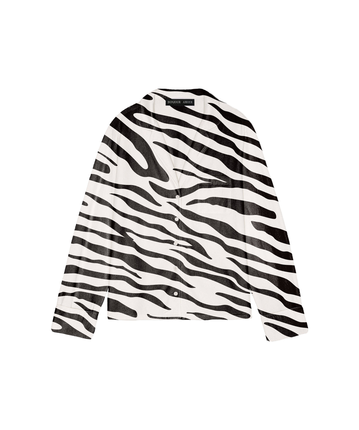 Bonjour Oversized Sleep Shirt: Black & White Zebra